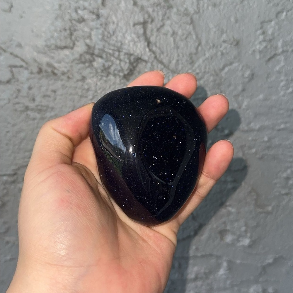 Glossy Blue Goldstone Polished Stone